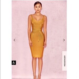 Gold Bodycon Bandage Dress